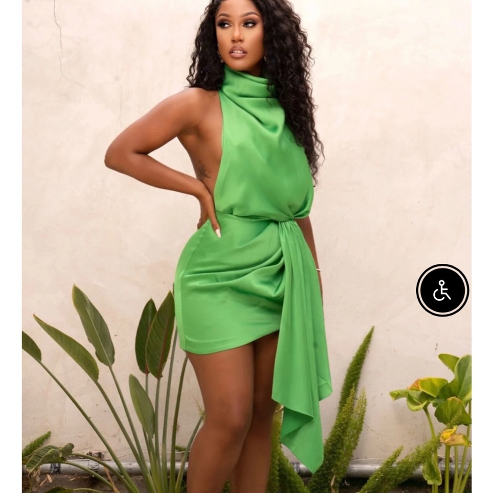 Ellae Lisque green drape dress